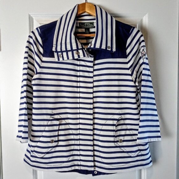 Lauren Ralph Lauren Jackets & Blazers - Lauren Ralph Lauren Navy Stripe Cotton Jacket